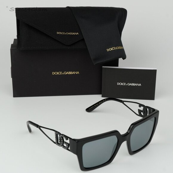 BRAND NEW D&G DG4446B 501/6G Black Gray Mirrored Black Square Women Sunglasses main image 5